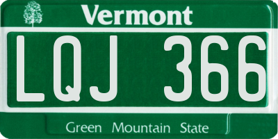 VT license plate LQJ366