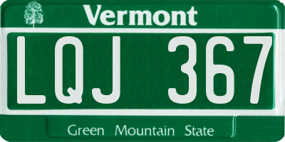 VT license plate LQJ367