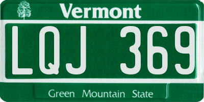 VT license plate LQJ369