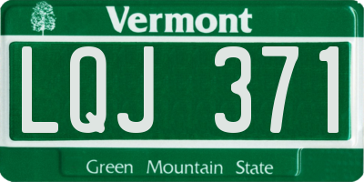 VT license plate LQJ371