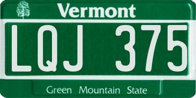 VT license plate LQJ375