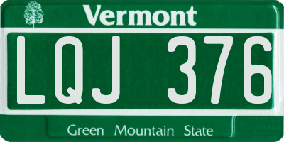 VT license plate LQJ376