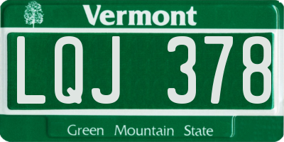 VT license plate LQJ378