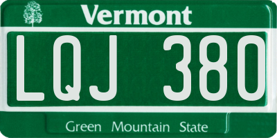 VT license plate LQJ380