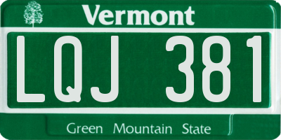 VT license plate LQJ381