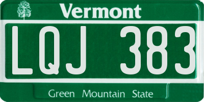 VT license plate LQJ383
