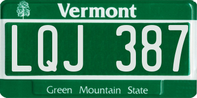 VT license plate LQJ387