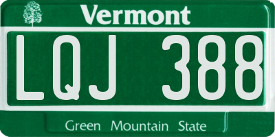 VT license plate LQJ388