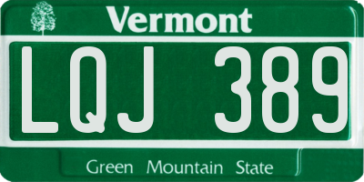 VT license plate LQJ389