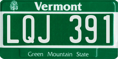 VT license plate LQJ391