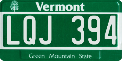 VT license plate LQJ394