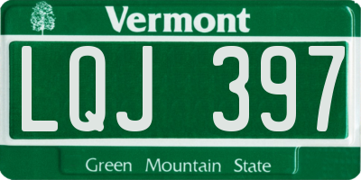VT license plate LQJ397