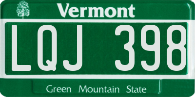 VT license plate LQJ398
