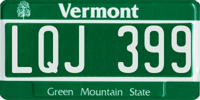 VT license plate LQJ399