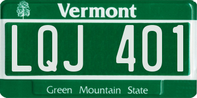 VT license plate LQJ401