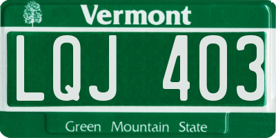 VT license plate LQJ403