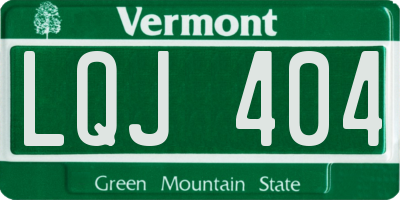 VT license plate LQJ404