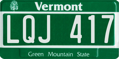 VT license plate LQJ417
