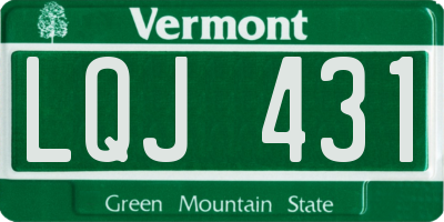 VT license plate LQJ431