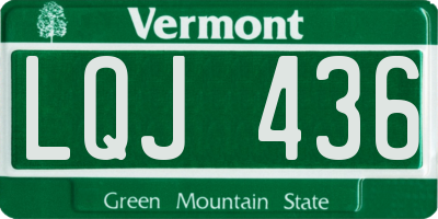 VT license plate LQJ436