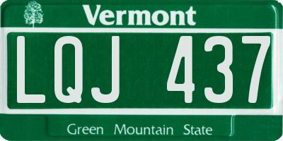 VT license plate LQJ437