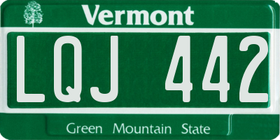 VT license plate LQJ442