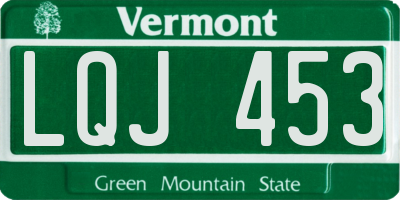 VT license plate LQJ453