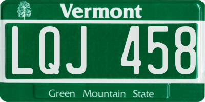 VT license plate LQJ458