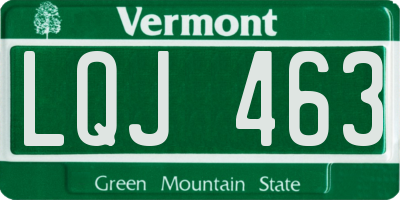 VT license plate LQJ463