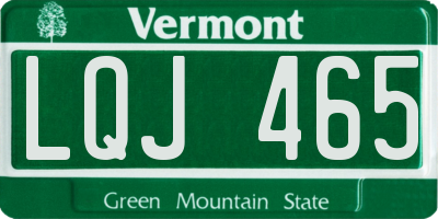 VT license plate LQJ465