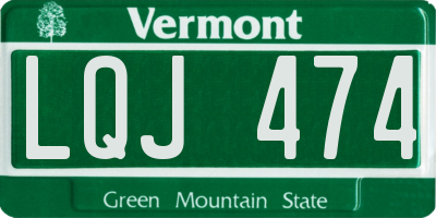 VT license plate LQJ474