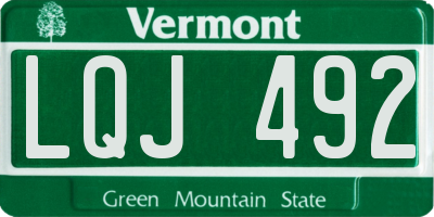 VT license plate LQJ492