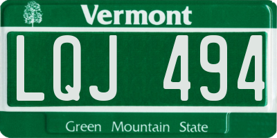 VT license plate LQJ494