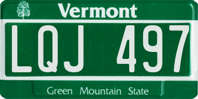 VT license plate LQJ497