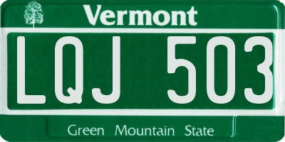 VT license plate LQJ503