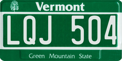 VT license plate LQJ504