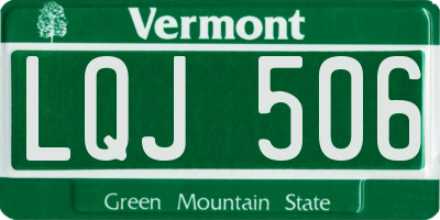 VT license plate LQJ506