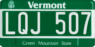 VT license plate LQJ507