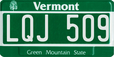 VT license plate LQJ509
