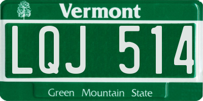 VT license plate LQJ514