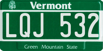 VT license plate LQJ532
