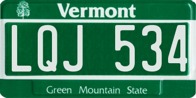 VT license plate LQJ534