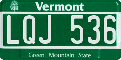 VT license plate LQJ536