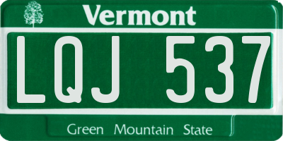 VT license plate LQJ537