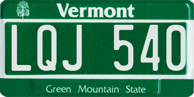 VT license plate LQJ540