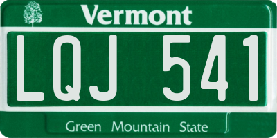 VT license plate LQJ541