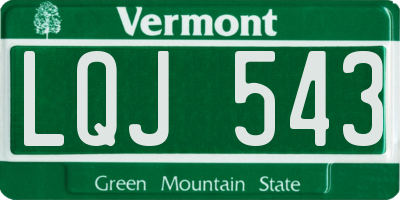 VT license plate LQJ543