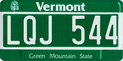 VT license plate LQJ544
