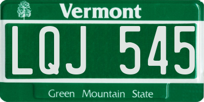 VT license plate LQJ545