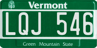 VT license plate LQJ546